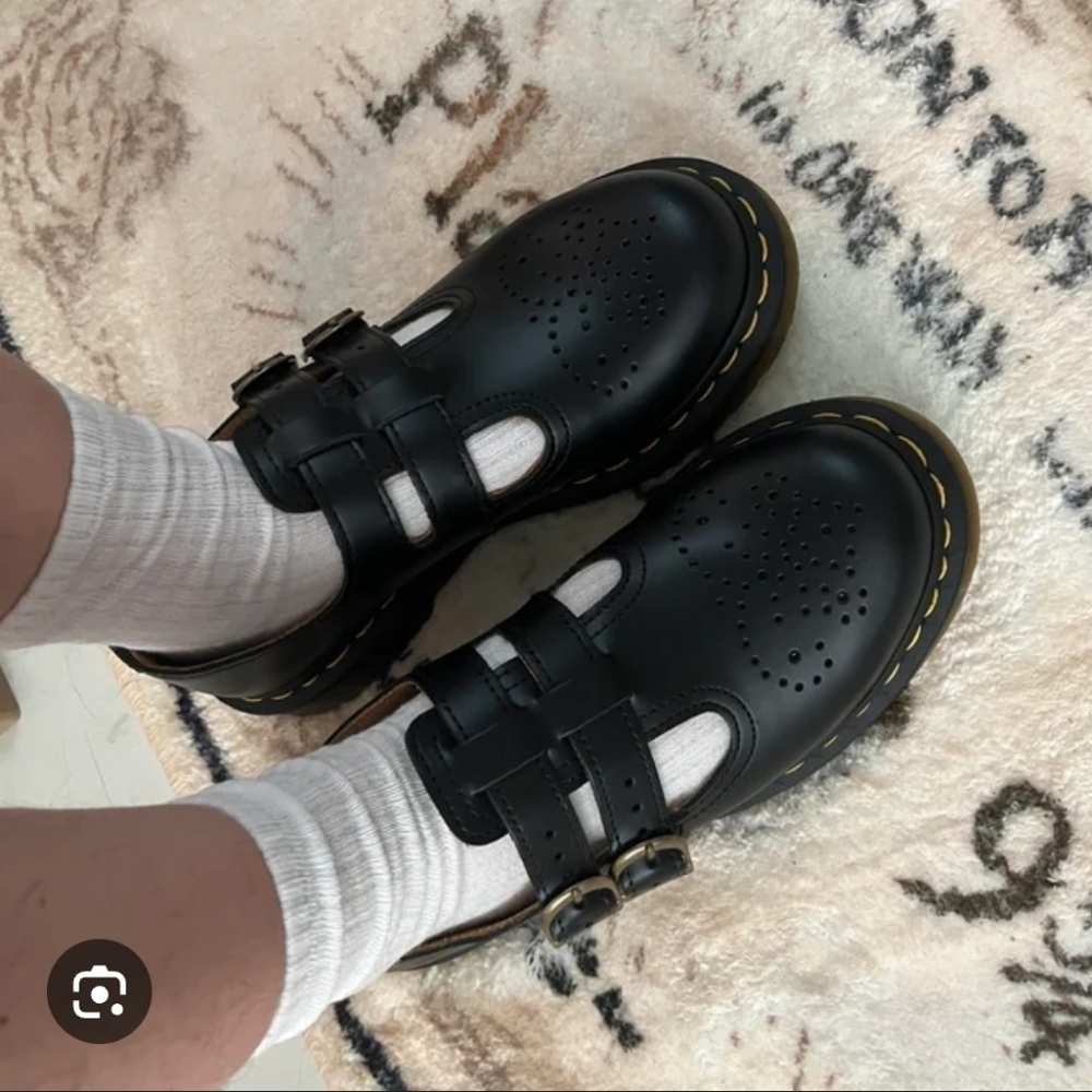 Dr Martens Black Kids Shoes with Buckle Straps